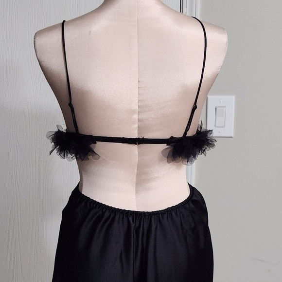 New!For Love And Lemons Satin‎ Cutout Tulle Trim Slip Dress - Picture 10 of 14